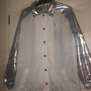 Sliver white windbreaker NEVER WORN